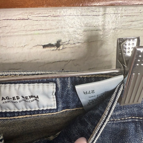 AG Adriano goldschmied Women's Dark Blue Distressed Skinny Jeans Farrah size 27 - Picture 5 of 8